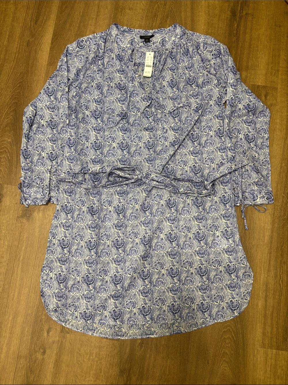 J Crew NWT Purple Paisley Tie-Waist Womens Swim Cover up Size M